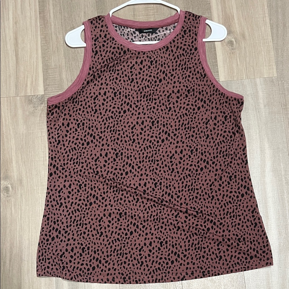 Pink and Black Leopard Tank Top
